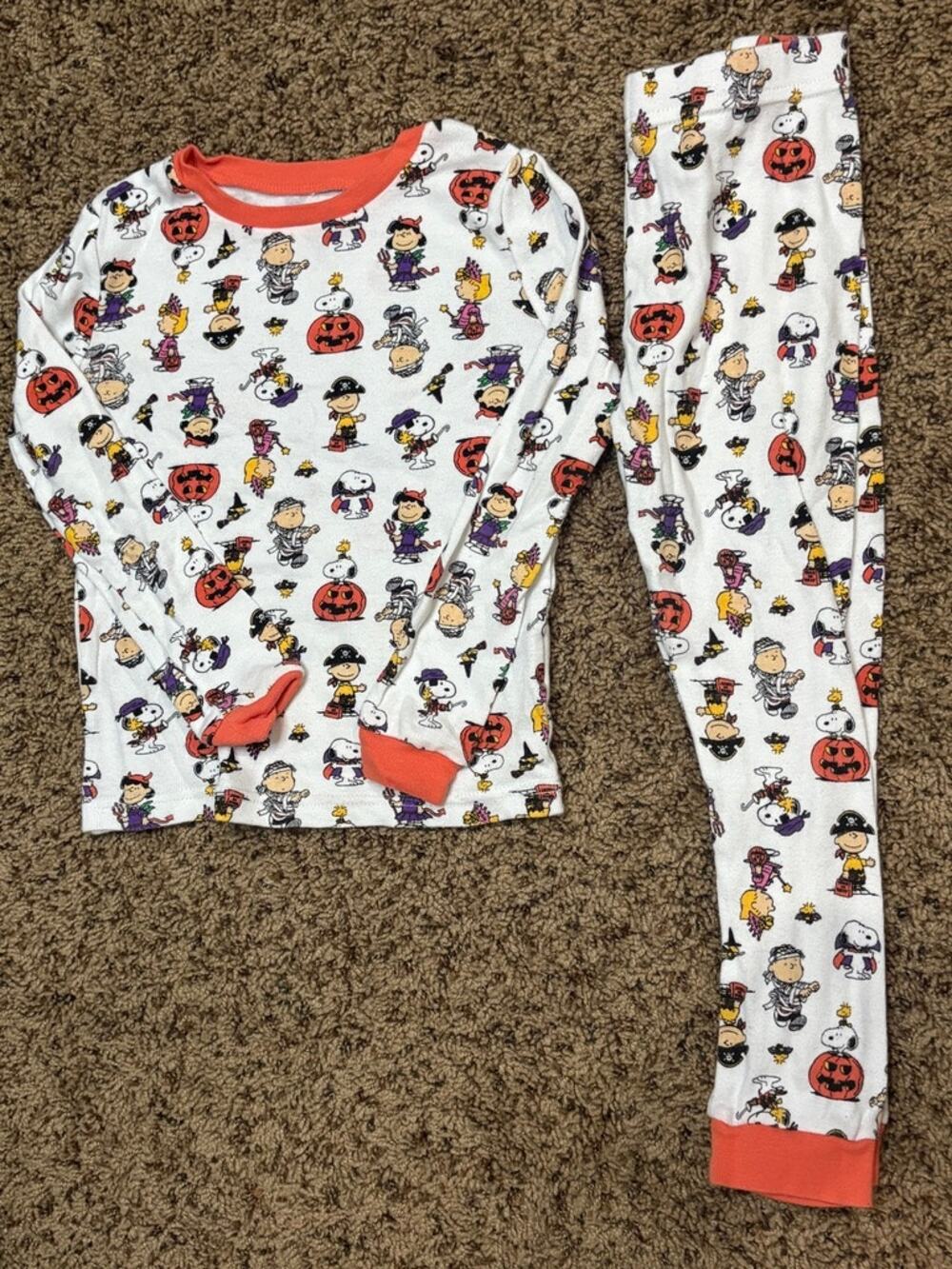 Peanuts Snoopy Halloween Toddler Kids 5T Long Sleeve Pajama Set EUC